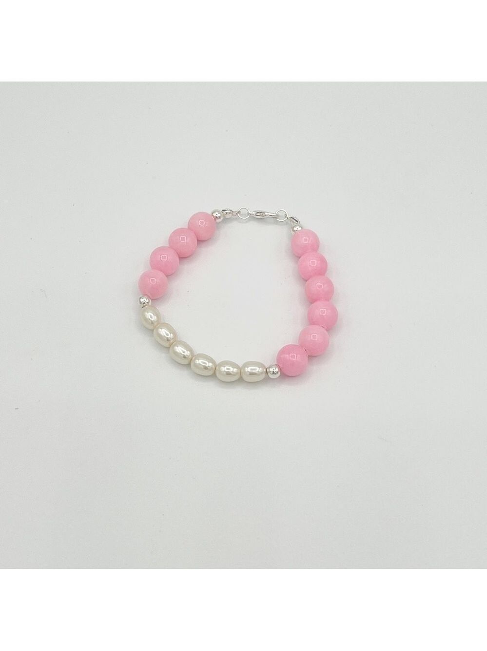 Light orchid natural jade and fresh water pearl choker and bracelet set - Picture 3 of 7